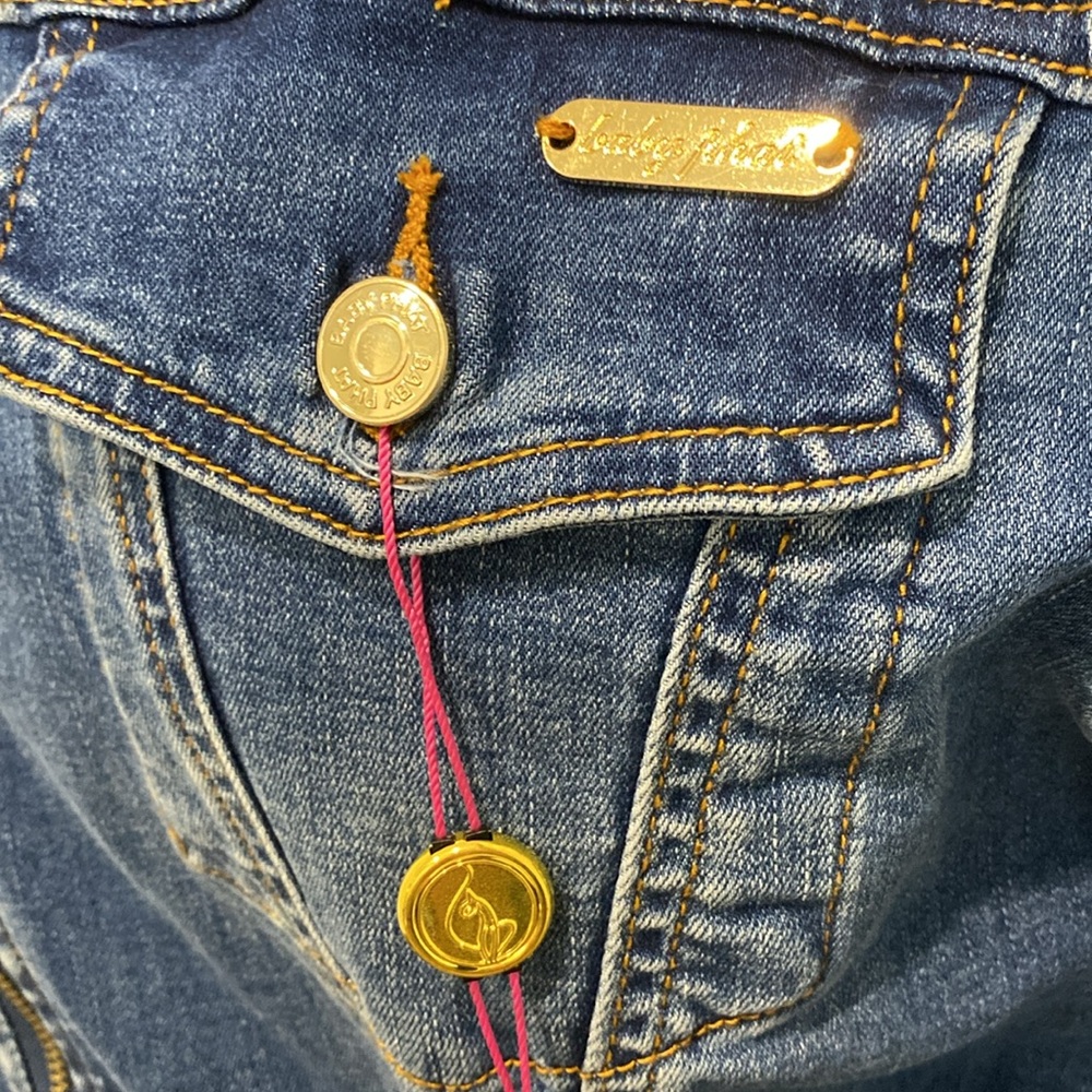 NWT Baby Phat Long Sleeve Denim Dress Gold Hardware with Stretch |Size 2X - Picture 5 of 17